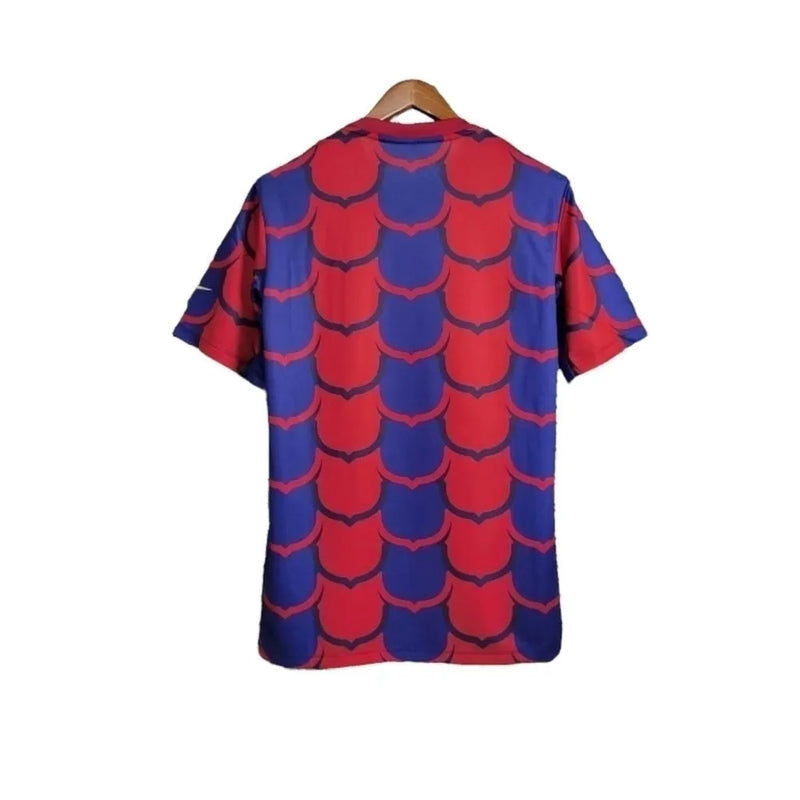 Camisa Barcelona Pré jogo 24/25 - Torcedor Nike Masculina - Azul e vermelha