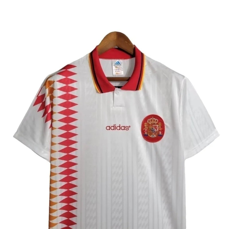 Camisa Retrô Seleção da Espanha II 1994 - Adidas Masculina - Branca