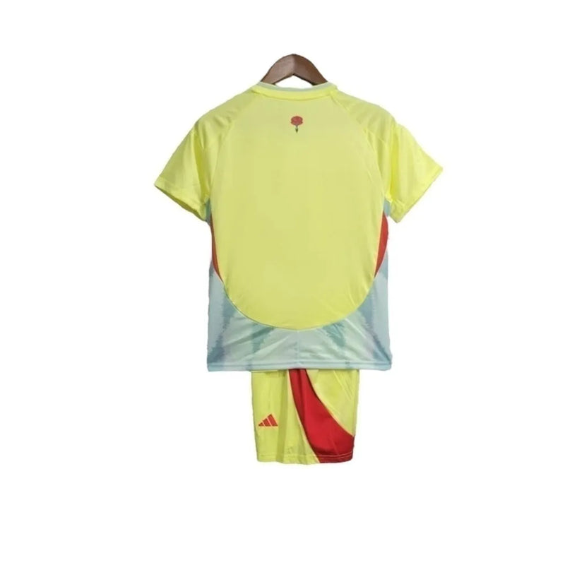 Kit Infantil Colombia II 24/25 - Adidas - Amarelo com detalhes em cinza e vermelho