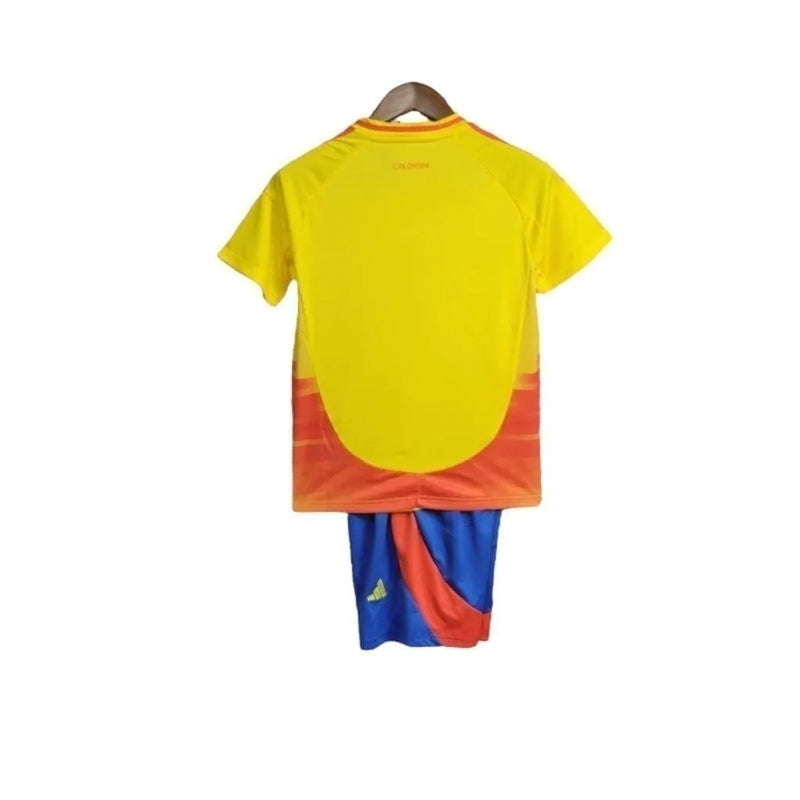 Kit Infantil Colombia I 24/25 - Adidas - Amarelo com detalhes em laranja e azul