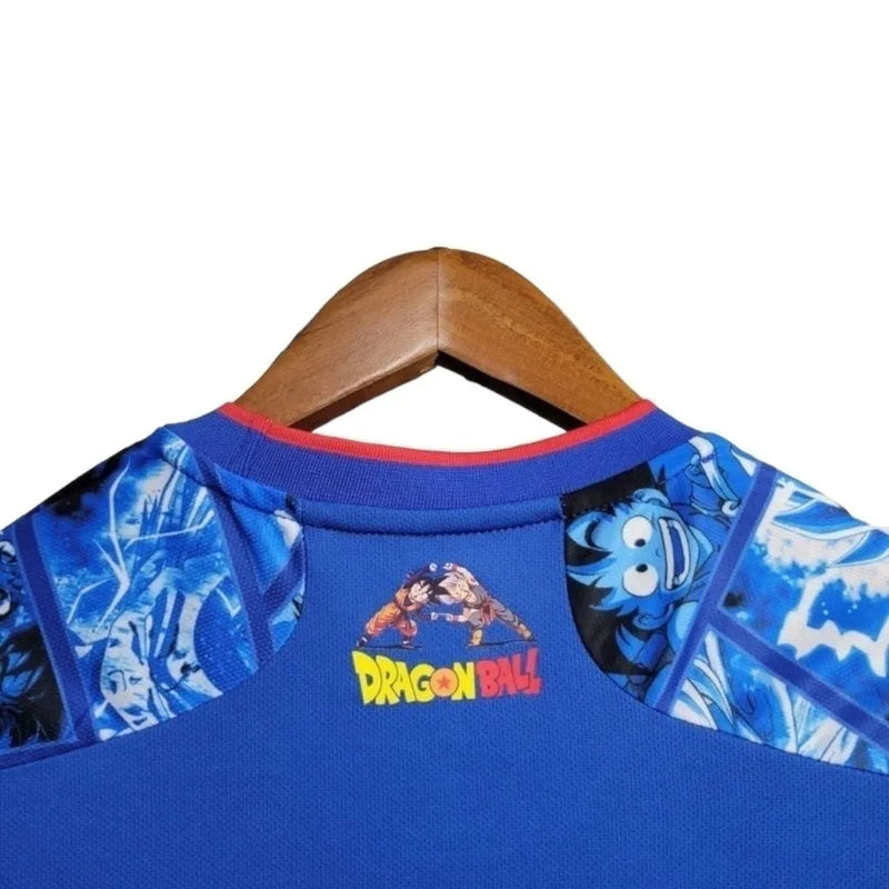 Camisa Japão Edição especial Dragon Ball 24/25 - Torcedor Adidas Masculina - Azul com desenhos do Dragon Ball