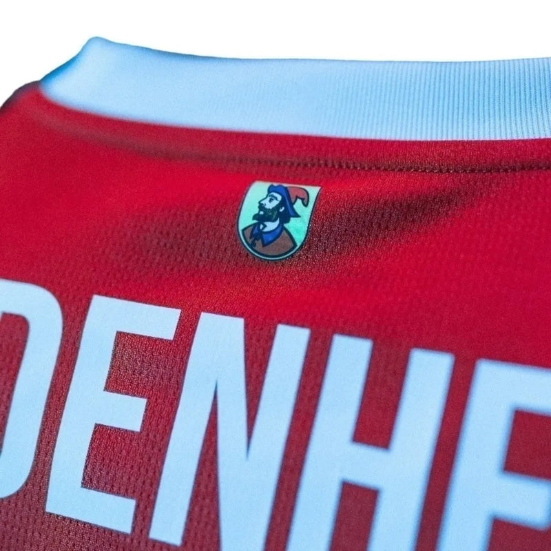 Camisa FC Heidenheim I 24/25 - Torcedor Puma Masculina - Vermelha com detalhes em azul e branco