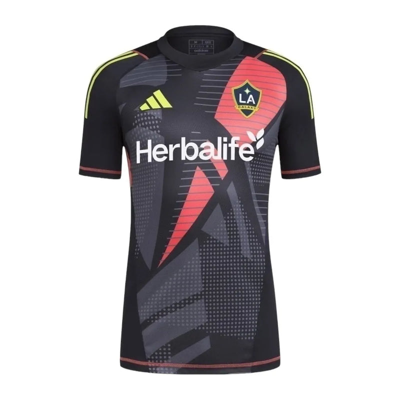 Camisa LA Galaxy Goleiro 24/25 - Torcedor Adidas Masculina - Preta com detalhes em vermelho