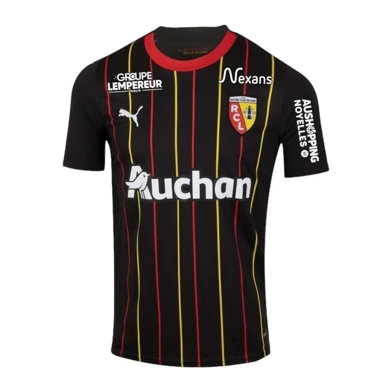 Camisa RC Lens II 23/24 - Torcedor Puma Masculina - Preta com detalhes em amarelo e vermelho