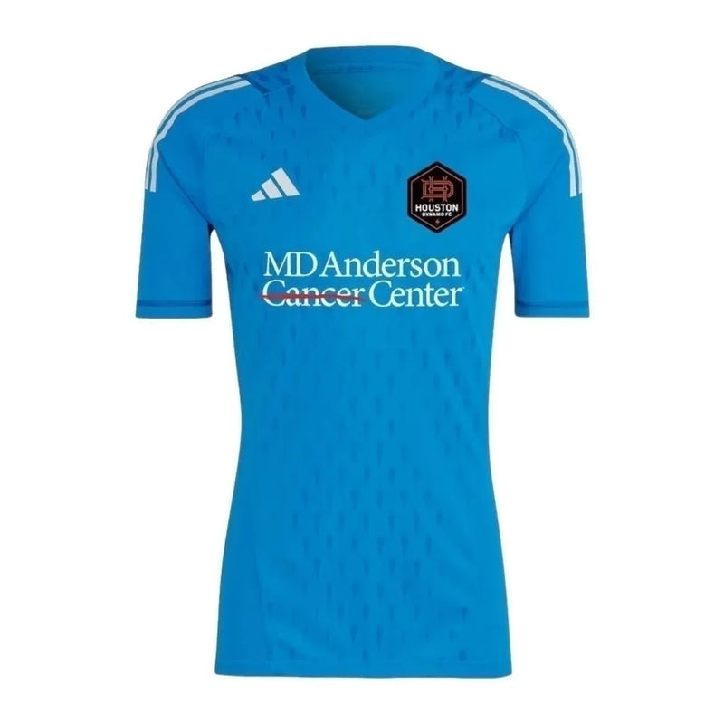 Camisa Houston Dynamo Goleiro 23/24 - Torcedor Adidas Masculina - Azul com detalhes em branco