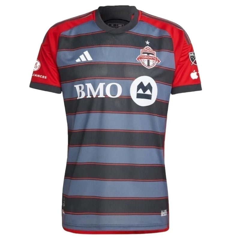 Camisa Toronto FC I 24/25 - Torcedor Adidas Masculina - Preta com detalhes em vermelho e cinza