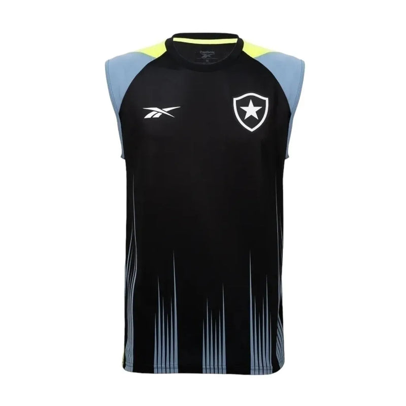 Camisa Botafogo Treino 24/25 - Torcedor Reebok Masculina - Preta com detalhes em cinza e amarelo