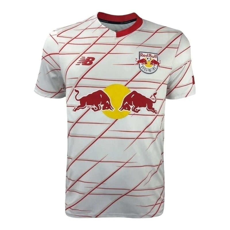 Camisa Red Bull Bragantino I 23/24 - Torcedor New Balance Feminina - Branca com detalhes em vermelho