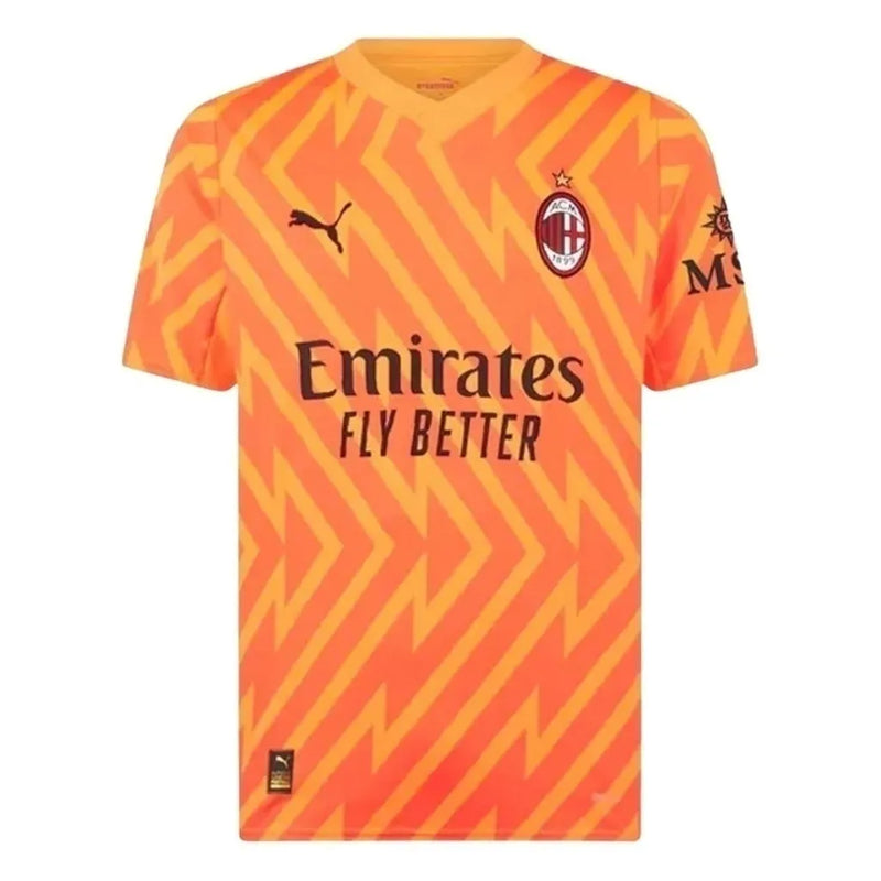 Camisa AC Milan Goleiro II 23/24 - Torcedor Adidas Masculina - Laranja com detalhes em amarelo e preto