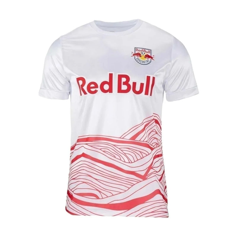 Camisa Red Bull Bragantino Pré-jogo 23/24 - Torcedor Nike Masculina - Branca com detalhes em vermelho