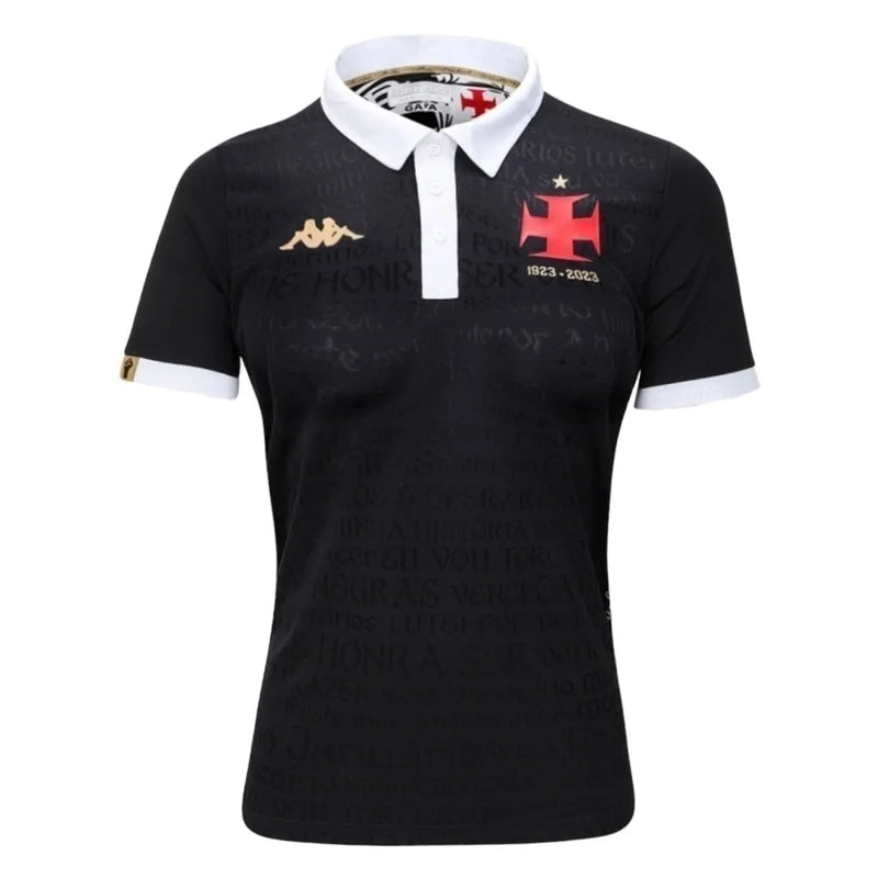 Camisa Vasco da Gama III 23/24 - Torcedor Kappa Feminina - Branca com detalhes em dourado