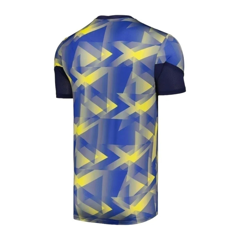 Camisa Everton Pré-jogo 24/25 - Torcedor Castore Masculina - Azul com detalhes em amarelo