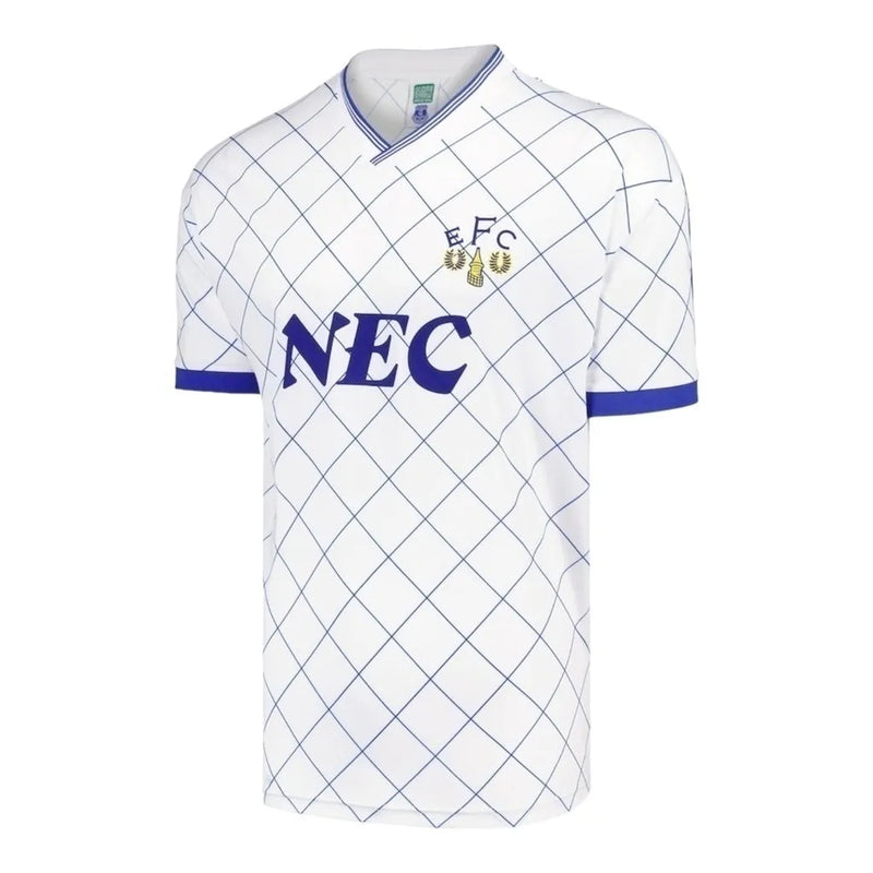 Camisa Retrô Everton III 1988 - Masculina - Branca com detalhes em azul