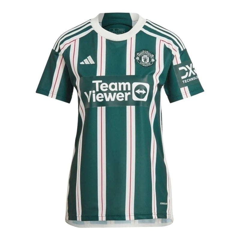 Camisa Manchester United II 23/24 - Torcedor Adidas Feminina - Verde e branca