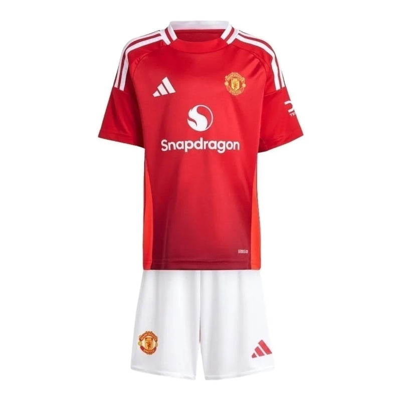 Kit Infantil Manchester United I 24/25 - Adidas - Vermelho