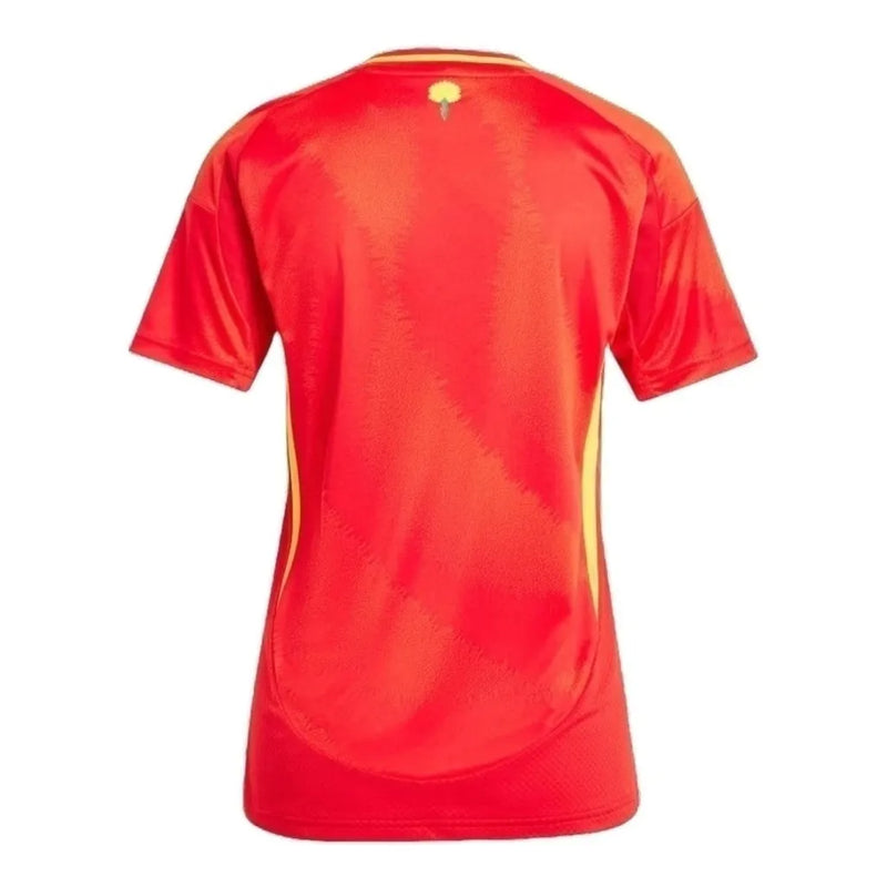 Camisa Espanha I 24/25 - Torcedor Adidas Feminina - Vermelha com detalhes em amarelo