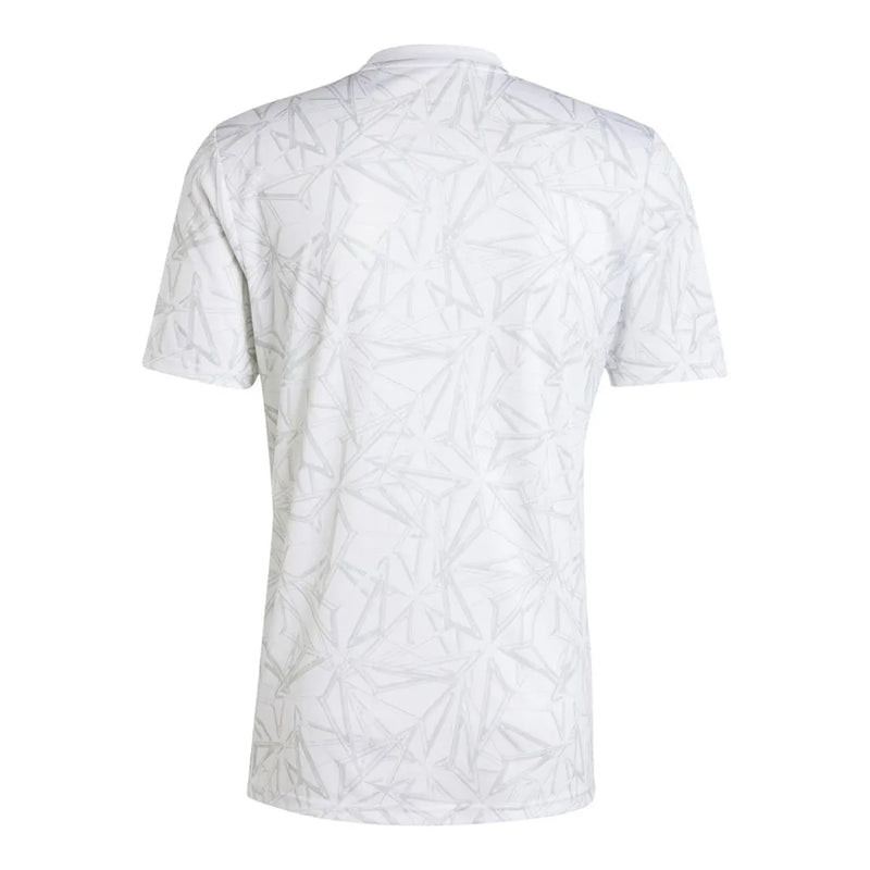 Camisa Real Madrid Pré-jogo 24/25 - Torcedor Adidas Masculina - Branca com detalhes em cinza