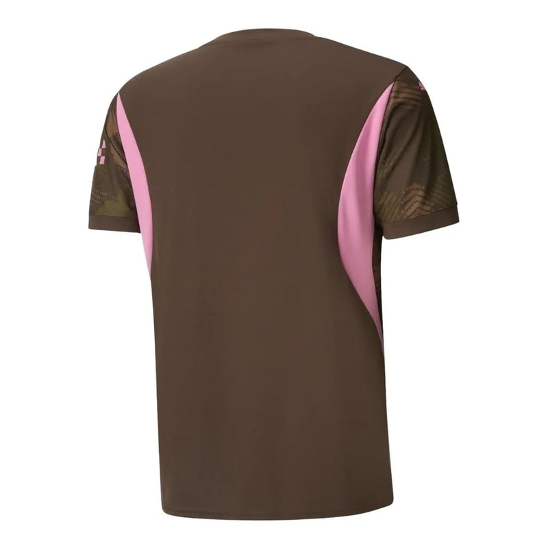 Camisa Manchester City Goleiro 24/25 - Torcedor Puma Masculina - Marrom com detalhes em rosa