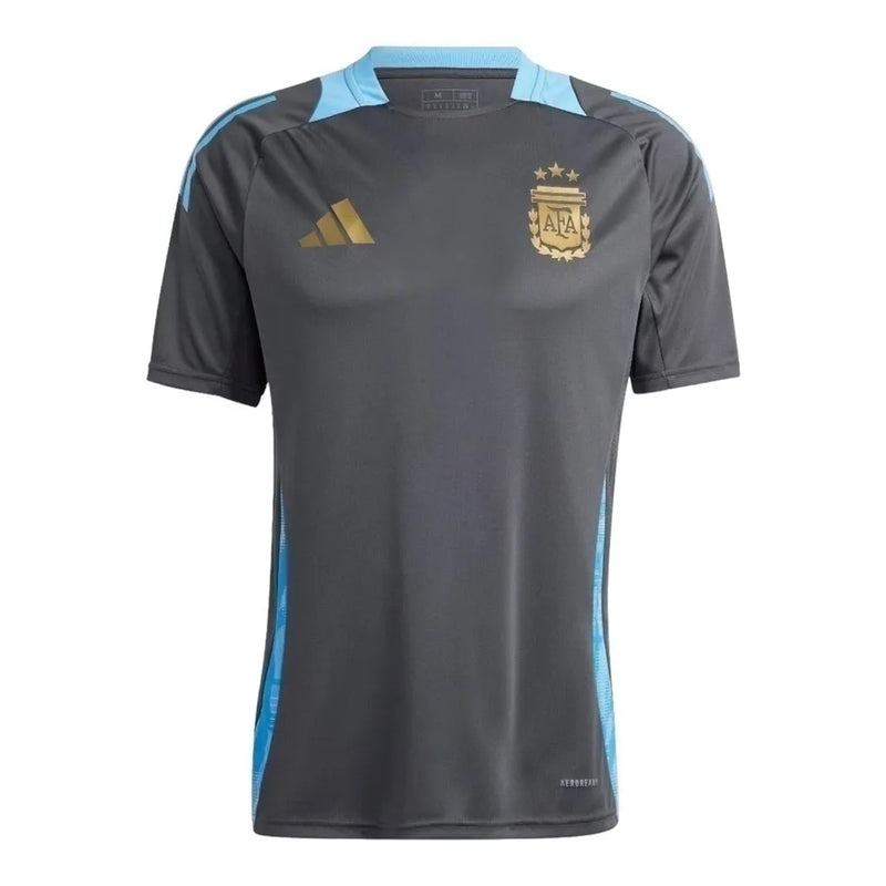 Camisa Seleção Argentina Treino 24/25 - Torcedor Adidas Masculina - Preta com detalhes em azul