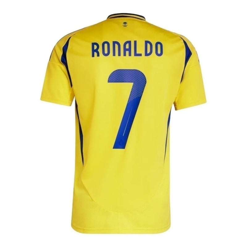 Camisa Al-Nassr I Ronaldo 24/25 - Torcedor Adidas Masculina - Amarela com detalhes em azul