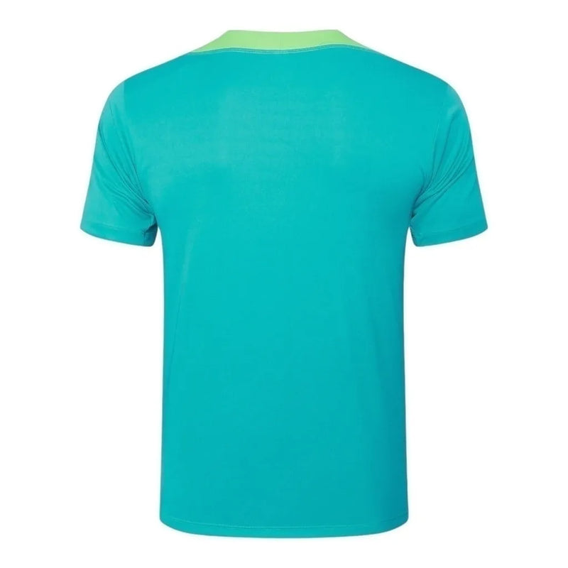 Camisa Seleção Brasileira Treino 24/25 - Torcedor Nike Masculina - Azul com detalhes em verde