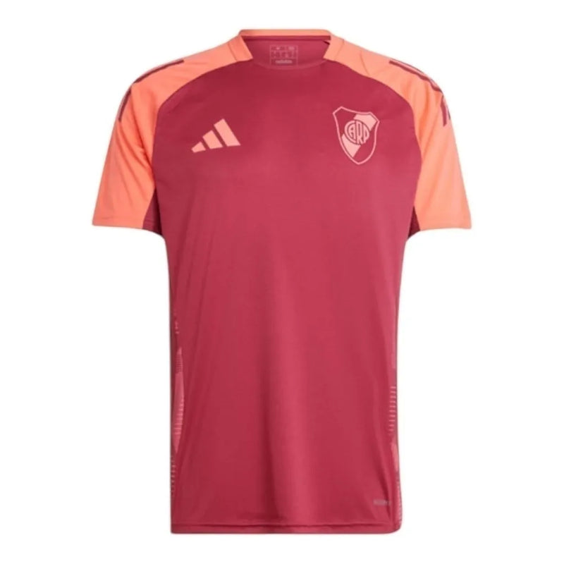 Camisa River Plate Treino 24/25 - Torcedor Adidas Masculina - Vermelha com detalhes em laranja