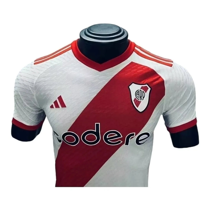 Camisa River Plate I 24/25 - Jogador Adidas Masculina - Branca com detalhes em vermelho