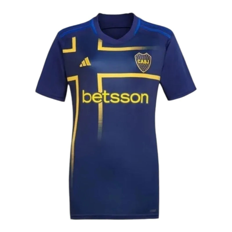 Camisa Boca Juniors III 24/25 - Torcedor Adidas Feminina - Azul com detalhes em amarelo