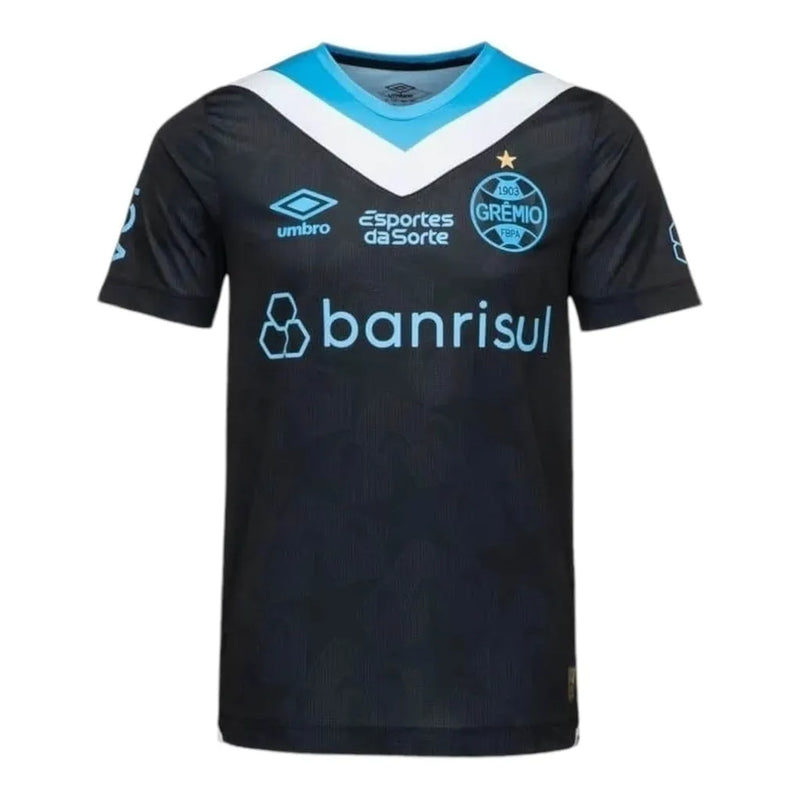 Camisa Grêmio III 24/25 - Torcedor Umbro Masculina - Preta com detalhes em azul e branco