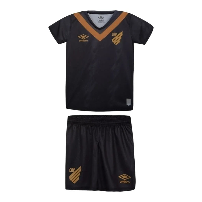 Kit Infantil Athletico Paranaense III 24/25 - Umbro - Preto com detalhes em dourado