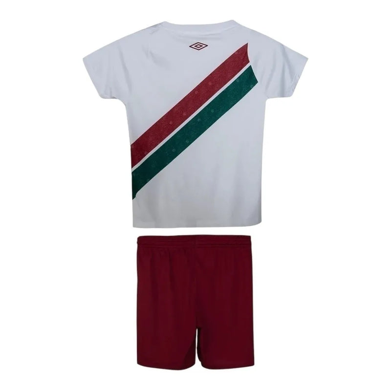 Kit Infantil Fluminense II 24/25 - Umbro - Branco com detalhes em verde e vermelho