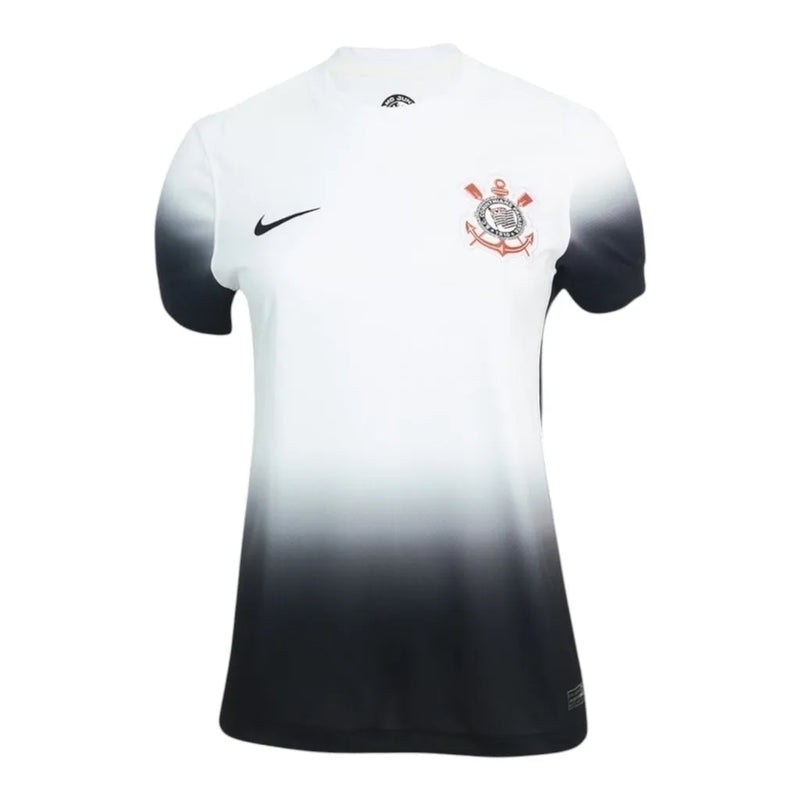 Camisa Corinthians I 24/25 - Torcedor Nike Feminina - Branca com detalhes em preto