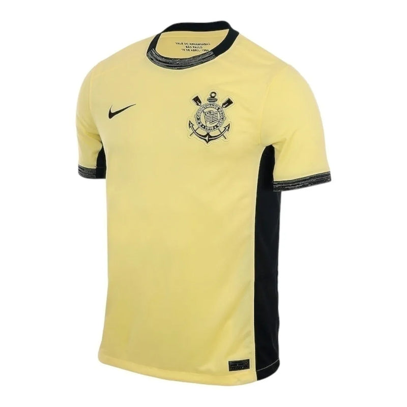 Camisa Corinthians III 23/24 - Torcedor Nike Masculina - Amarela com detalhes em preto