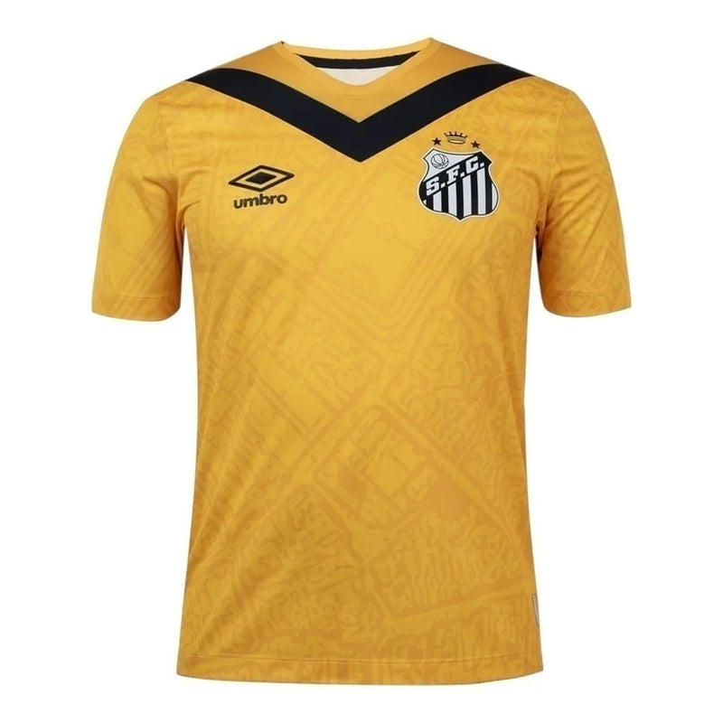 Camisa Santos III 24/25 - Torcedor Umbro Masculina - Amarela com detalhes em preto