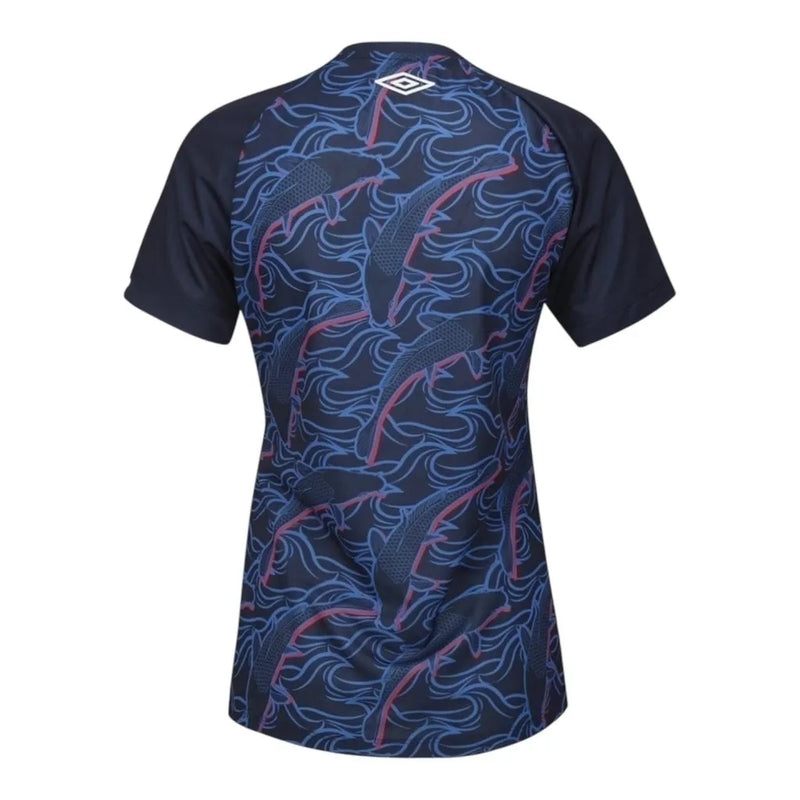 Camisa Santos III 23/24 - Torcedor Umbro Feminina - Azul com detalhes em vermelho