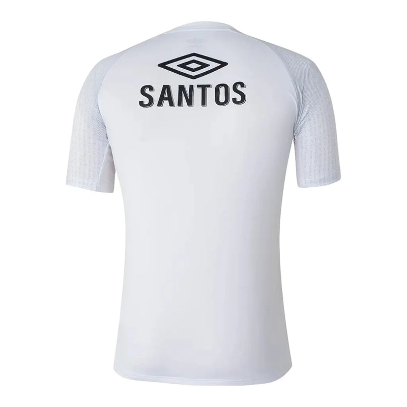 Camisa Santos Pré-jogo 23/24 - Torcedor Umbro Masculina - Branca com detalhes em cinza