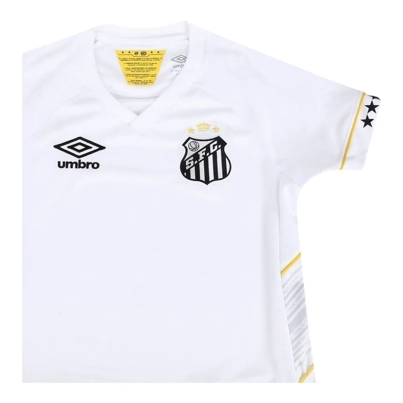 Camisa Santos I 23/24 - Torcedor Umbro Feminina - Branca com detalhes em amarelo