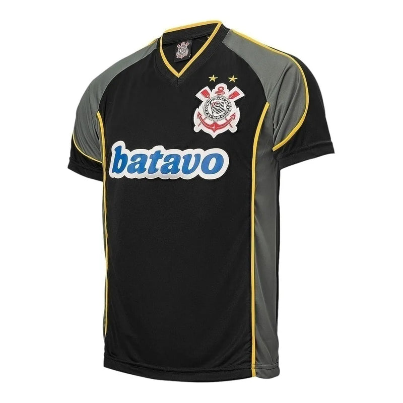 Camisa Retrô Corinthians III 1999 - Masculina - Preta com detalhes em amarelo e cinza