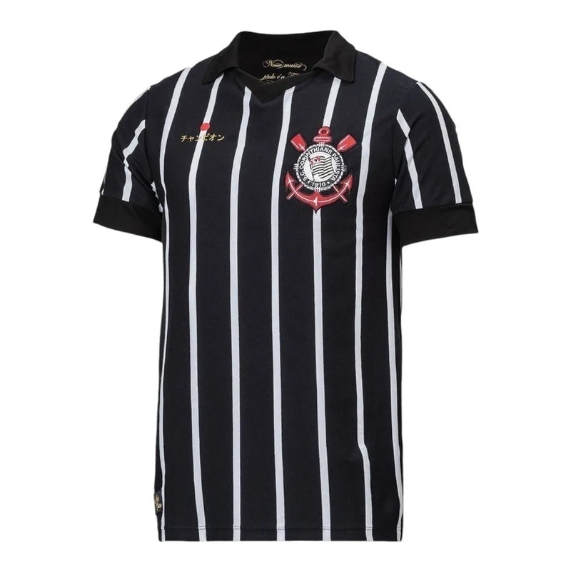 Camisa Retrô Corinthians 2012 - Masculina - Preta com listras brancas