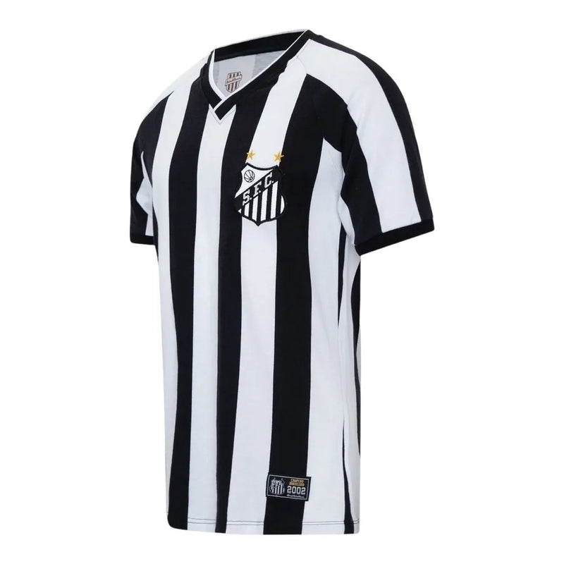 Camisa Retrô Santos II 2002 - Masculina - Branca e preta