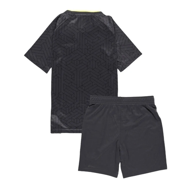 Kit Infantil Everton II 24/25 - Castore - Cinza com detalhes em amarelo