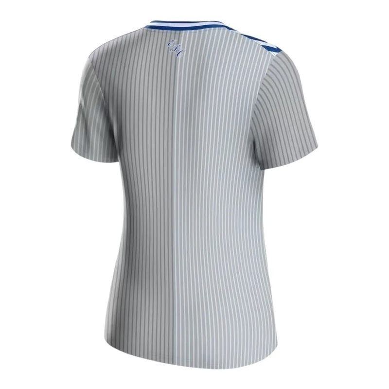 Camisa Everton III 23/24 - Torcedor Hummel Feminina - Cinza com detalhes em azul