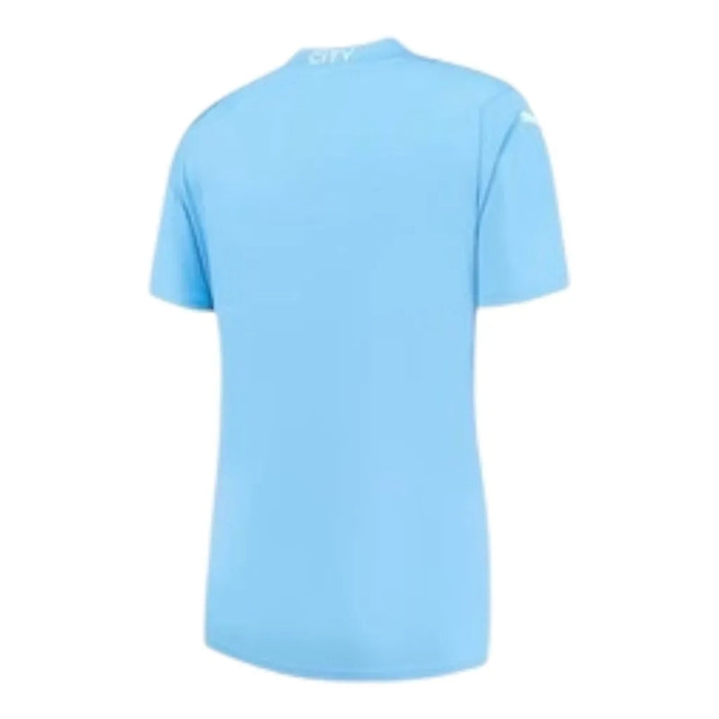 Camisa Manchester City I 23/24 - Torcedor Puma Feminina - Azul com detalhes em branco