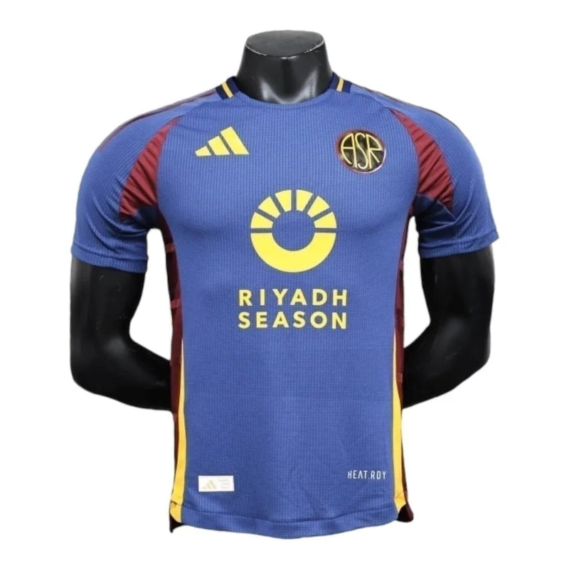 Camisa Roma III 24/25 - Jogador Adidas Masculina - Azul com detalhes em amarelo e vermelho