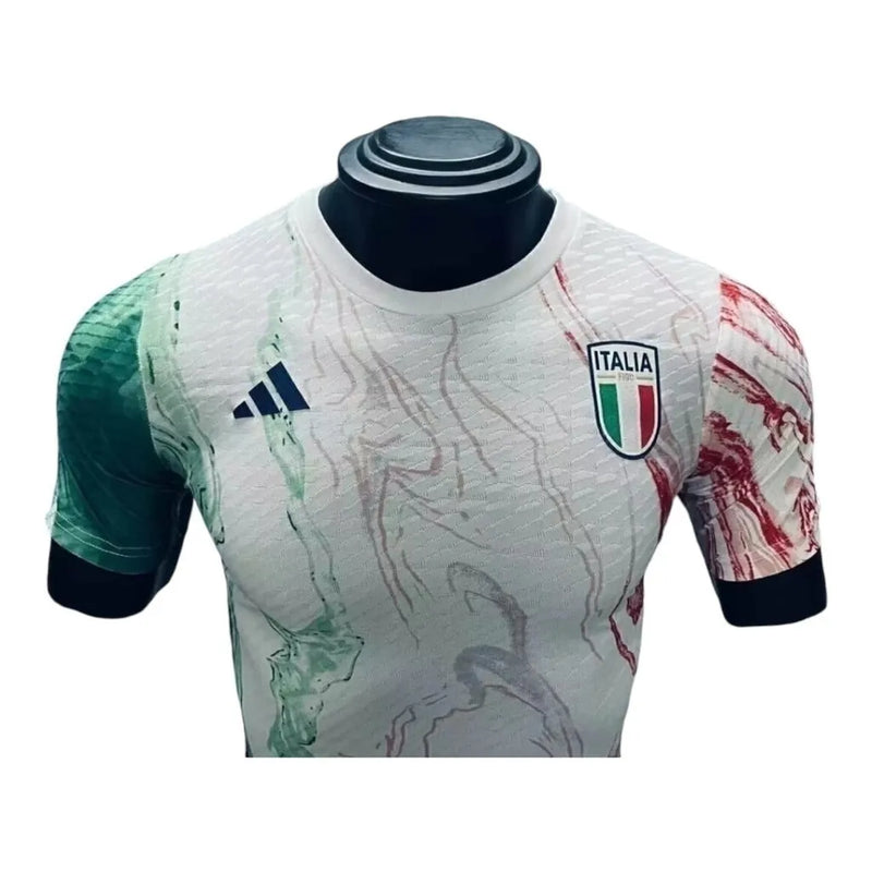 Camisa Seleção Itália Treino 24/25 - Jogador Adidas Masculina - Branca com detalhes em verde e vermelho