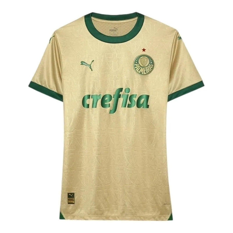 Camisa Palmeiras III 24/25 - Torcedor Puma Feminina - Dourada com detalhes em verde