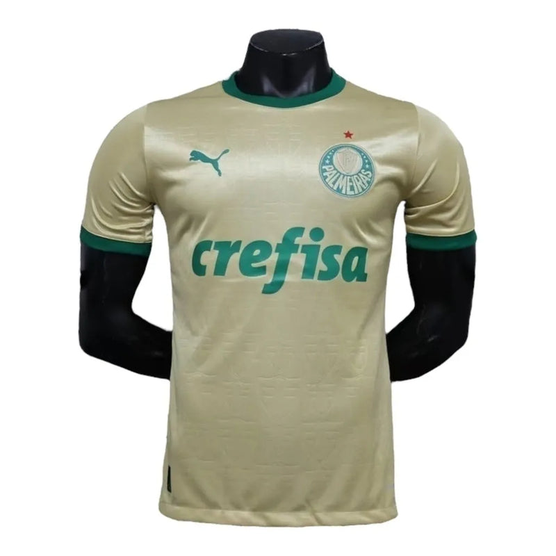 Camisa Palmeiras III 24/25 - Jogador Puma Masculina - Dourada com detalhes em verde