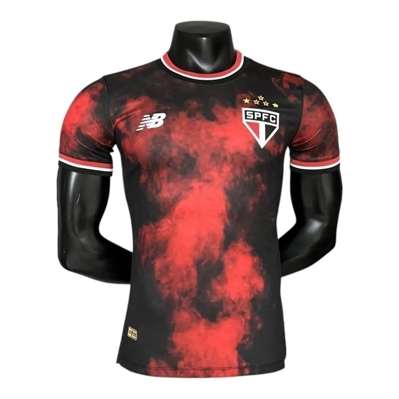 Camisa São Paulo III 24/25 - Jogador New Balance Masculina - Vermelha com detalhes em preto