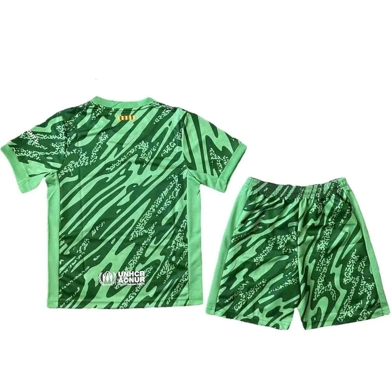 Kit Infantil Barcelona Goleiro 24/25 - Nike - Verde