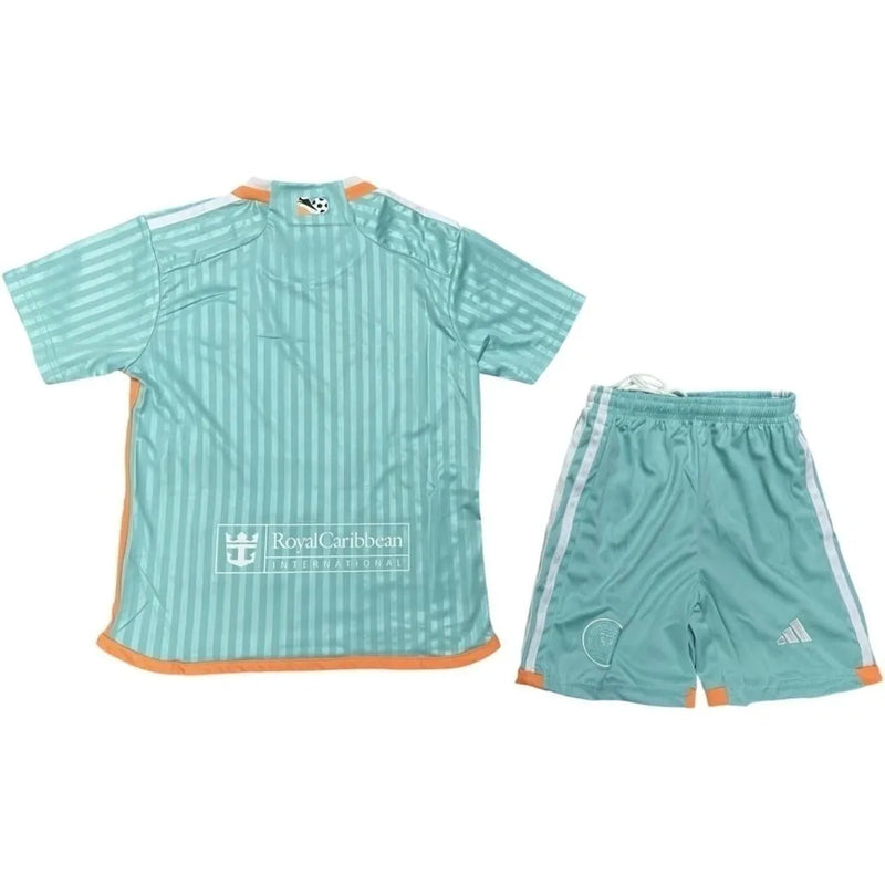 Kit Infantil Inter Miami II 24/25 - Adidas - Verde com detalhes em laranja